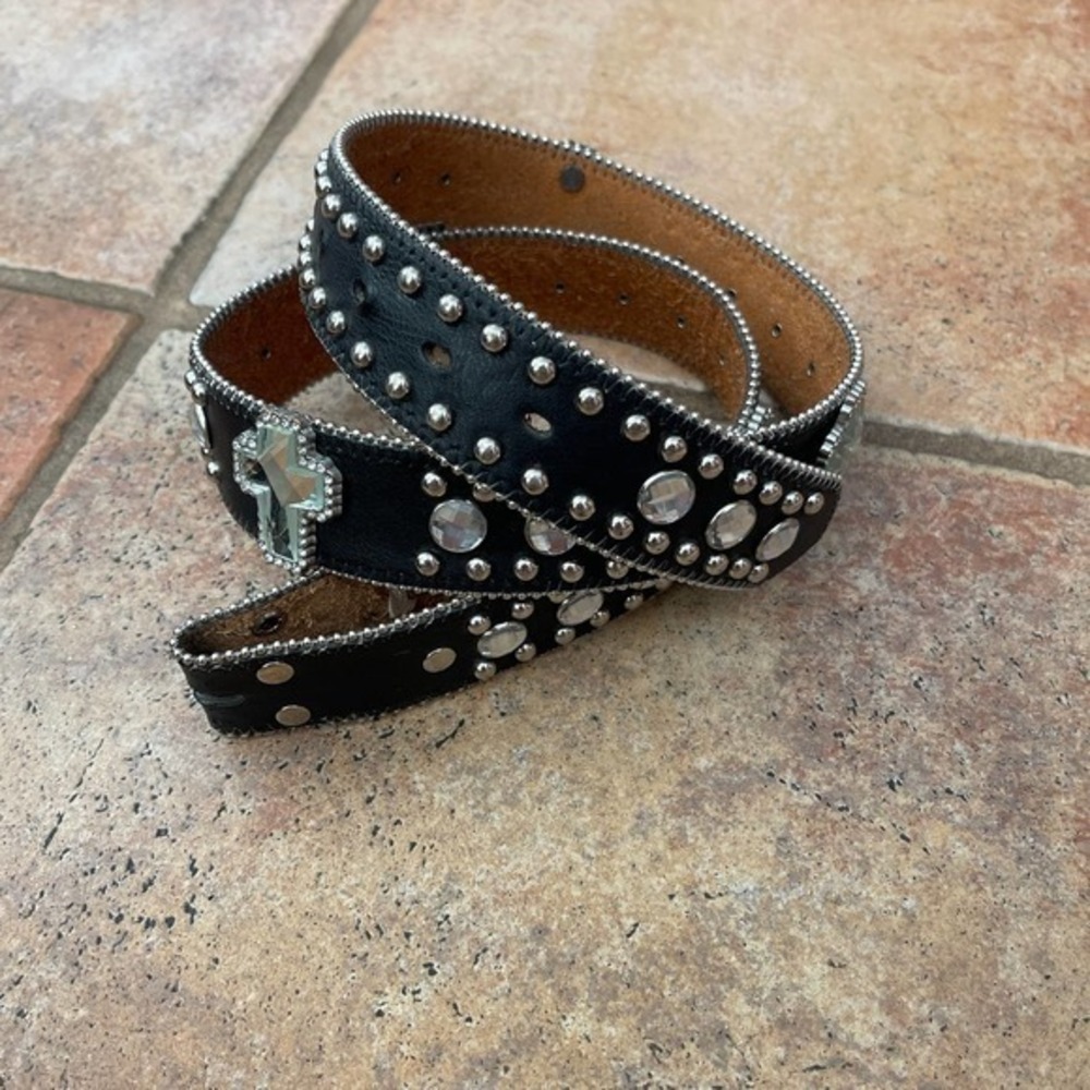 Blazin Roxx  leather rhinestone crosses belt